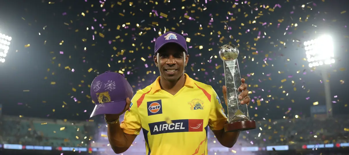 IPL Purple Cap winner holding trophy