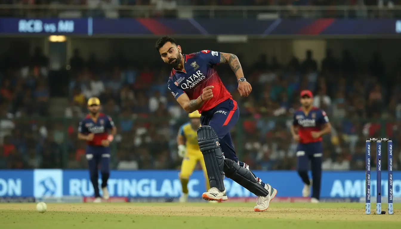 Virat Kohli in action, batting for Royal Challengers Bengaluru during an IPL fixture